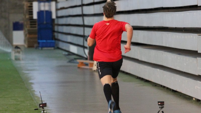 Martin Ellingsen i aksjon under dagens test.