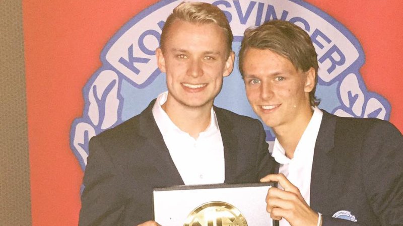 Lars Rydje og Adrian Ovlien fra cupfinalebanketten.