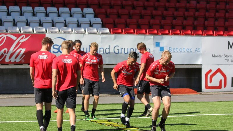 Lars i aksjon under en trening på Gjemselund.