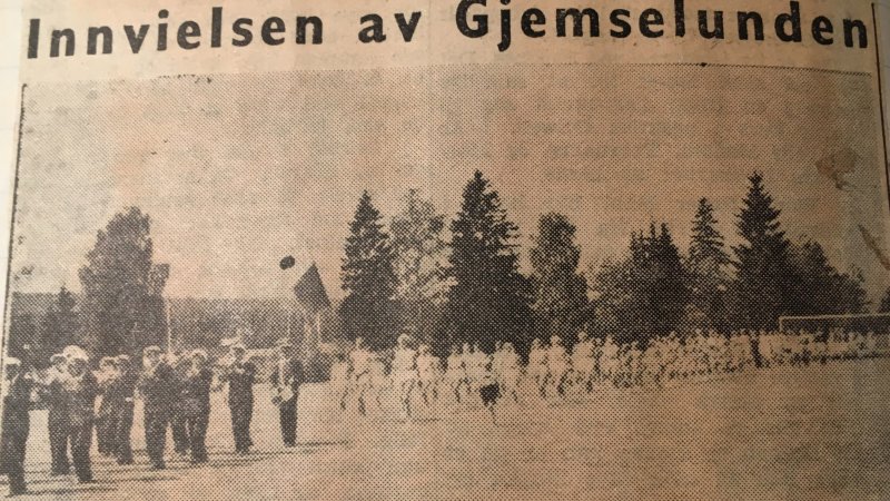 Bilde av åpningen av Gjemselund 14. juni 1953.