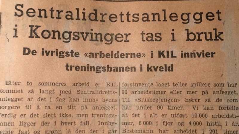 Utklipp fra Hedmarken Amtstidende i forbindelse med innvielsen av treningsbanen.